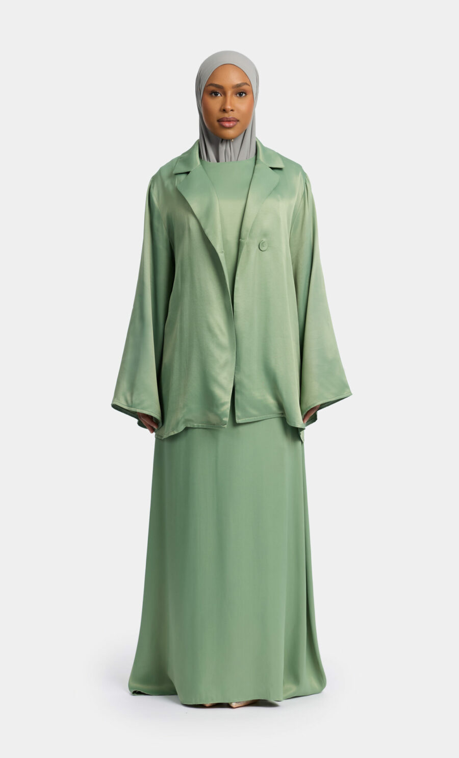 SATIN UNDERDRESS - SAGE, M