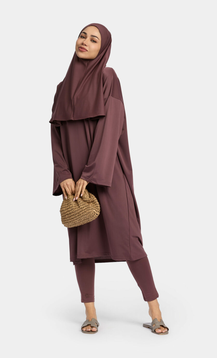 OVERSIZED BURKINI SET - MAROON, S