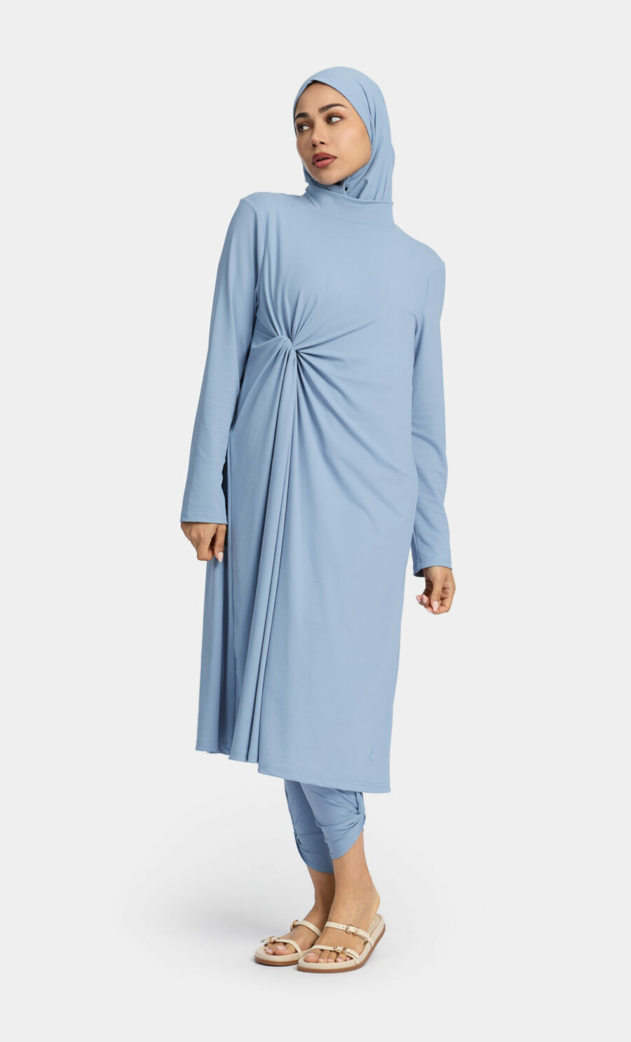 TWISTED BURKINI SET - SLATE BLUE, S