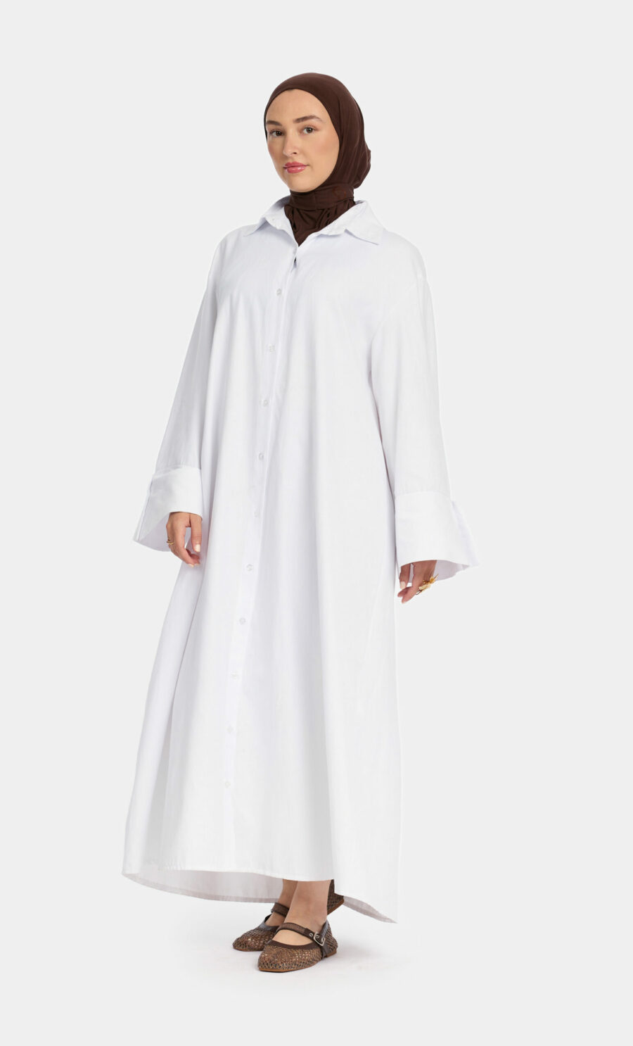 OVERSIZED MAXI BLOUSE - WHITE, 135 CM