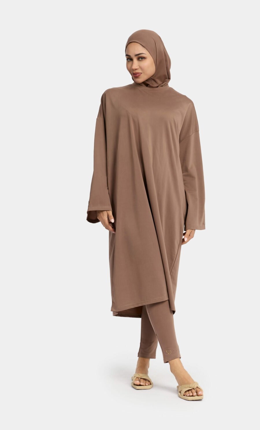 OVERSIZED BURKINI SET - HAZELNUT, S