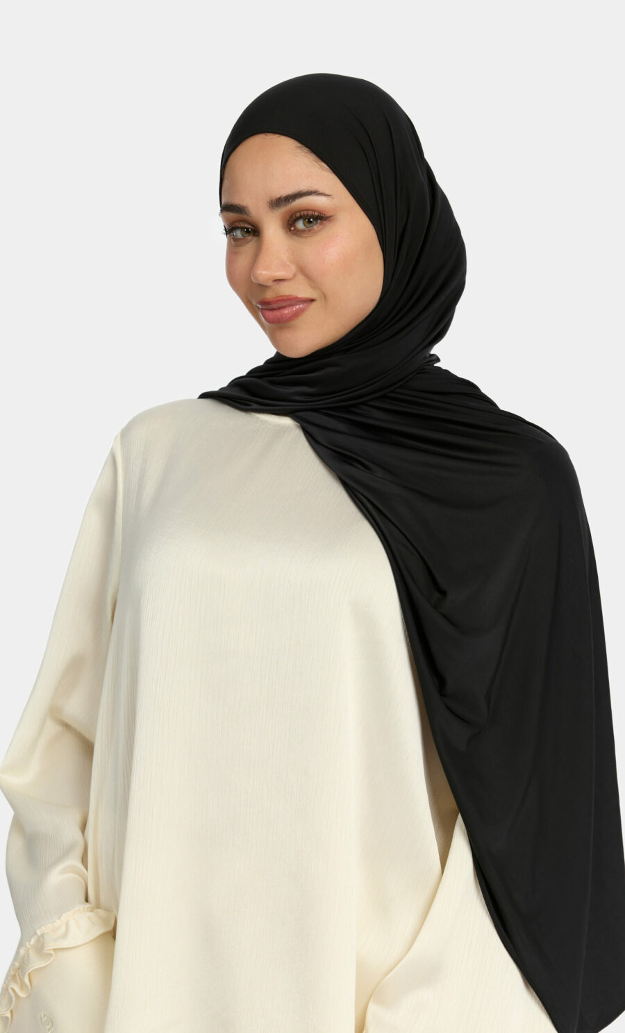 LIQUID JERSEY SCARF - BLACK