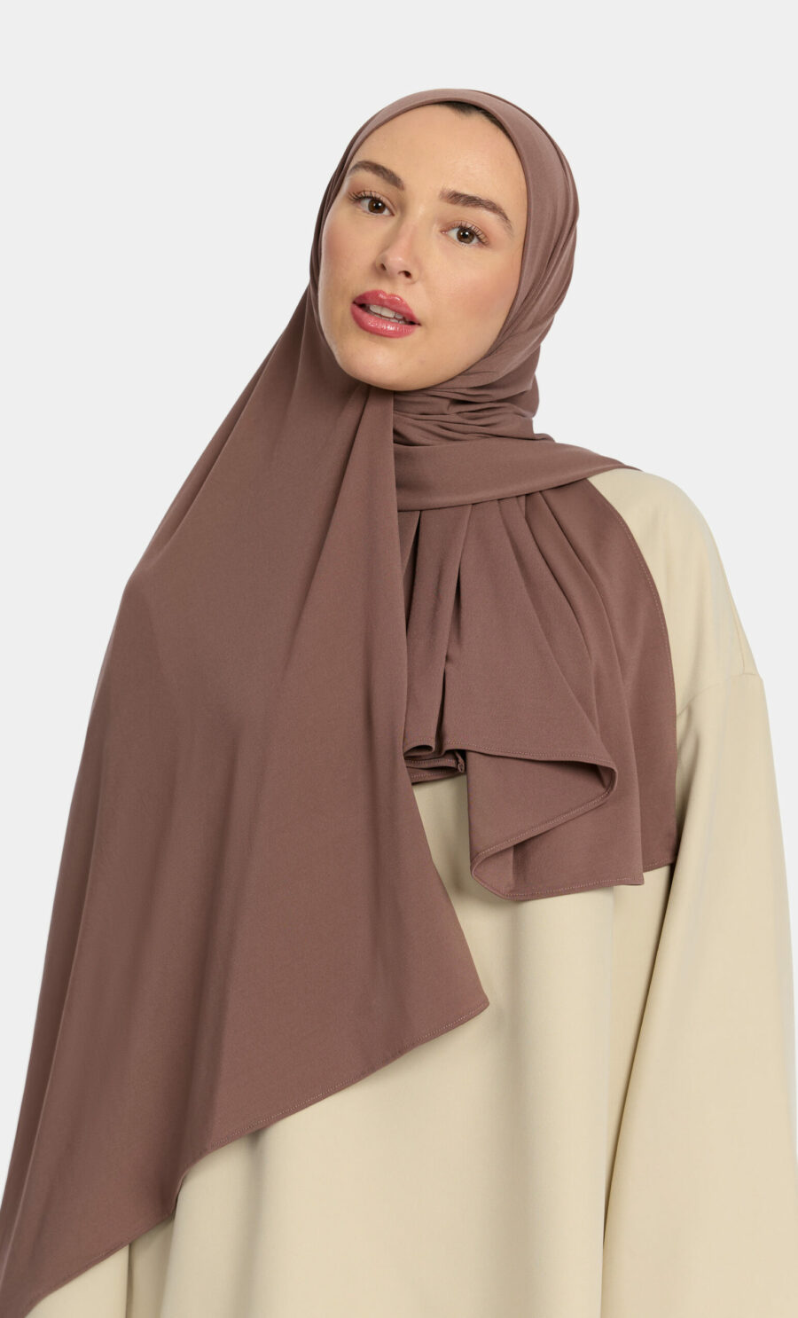 PREMIUM JERSEY SCARF - BROWNAUBERGINE