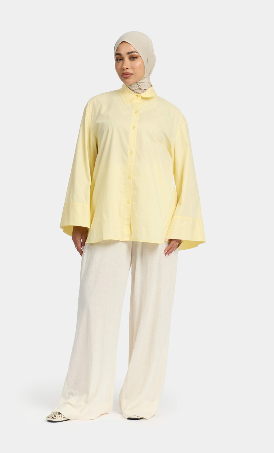 SPLIT SLEEVE BLOUSE - YELLOW, S