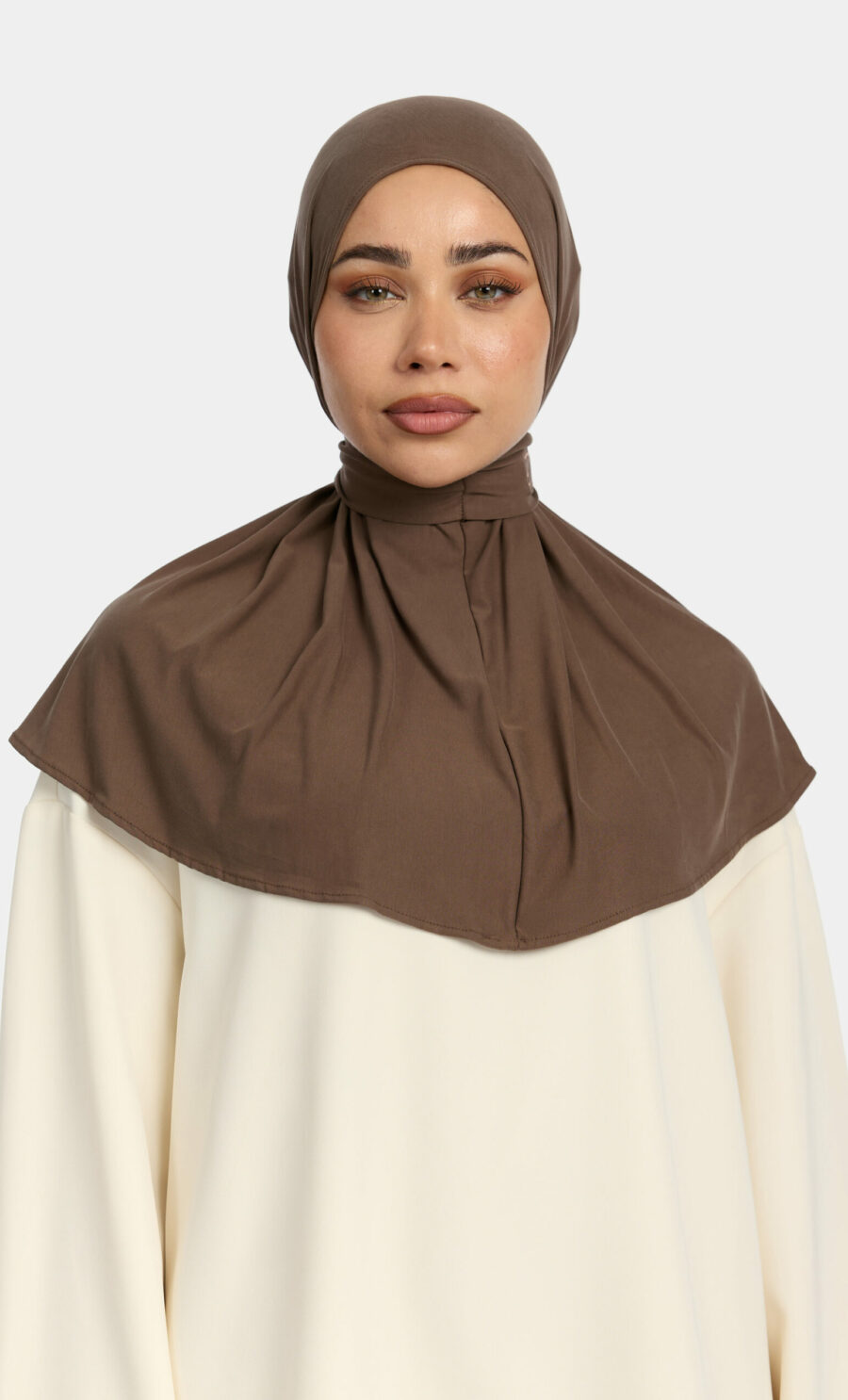 COMFORT STRETCH PULL TIE HIJAB - WALNUT BROWN