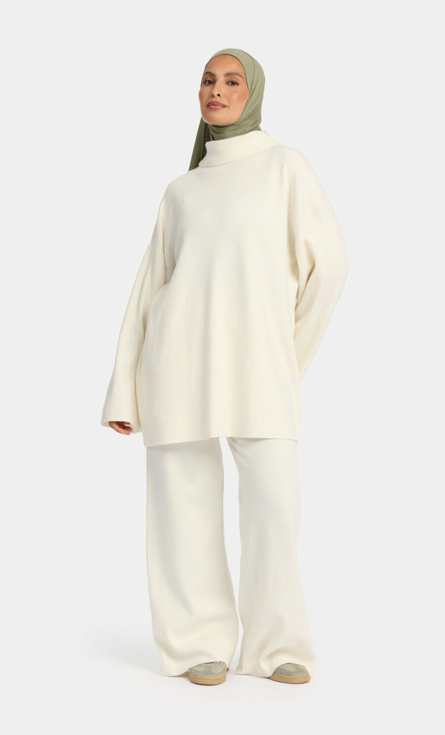 HIGH NECK LOUNGE SET - WHITE, S