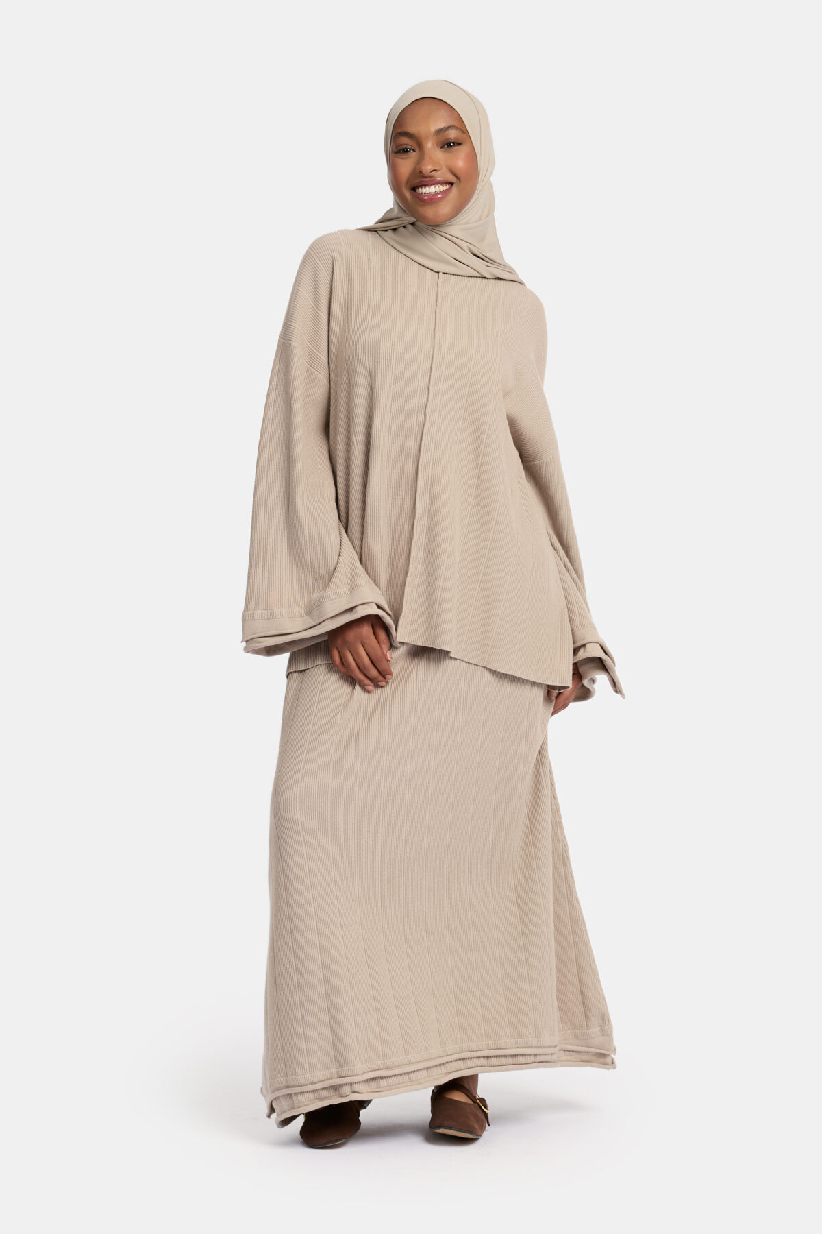 RUFFLE KNIT SKIRT SET