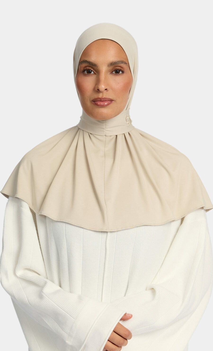 COMFORT STRETCH PULL TIE HIJAB - LIGHT CREAM