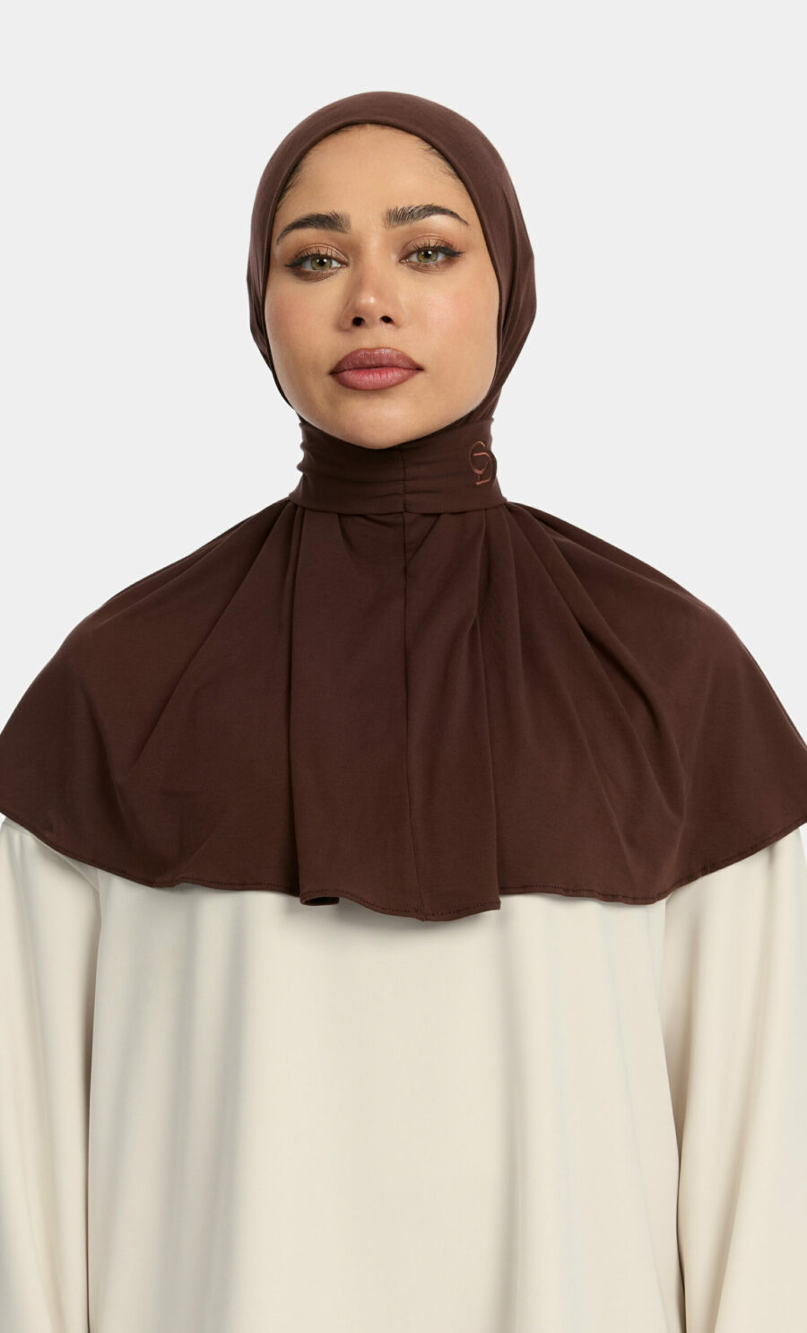 COMFORT STRETCH PULL TIE HIJAB - DEEP BROWN
