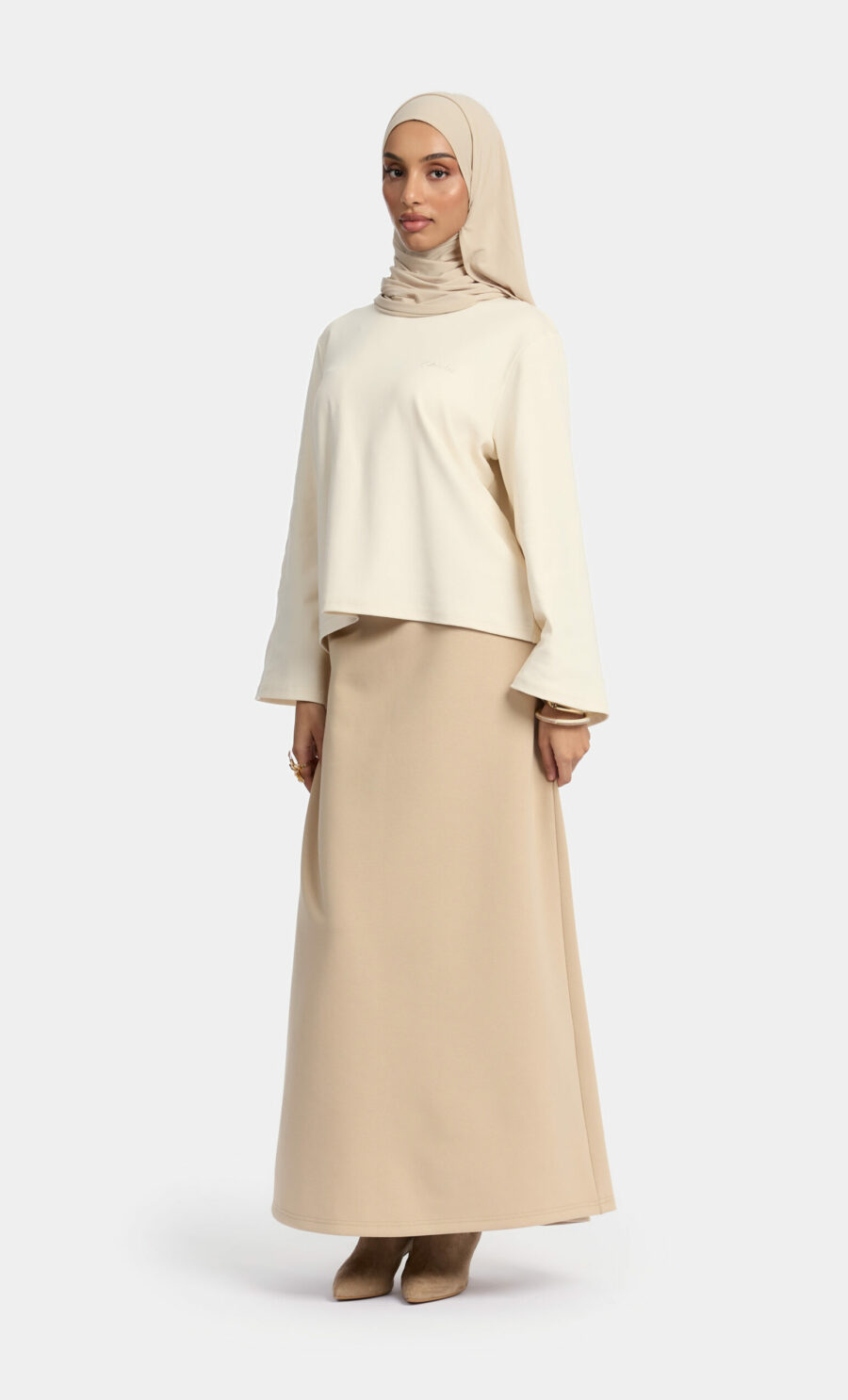 CROPPED LOOSE TOP - BEIGE, S