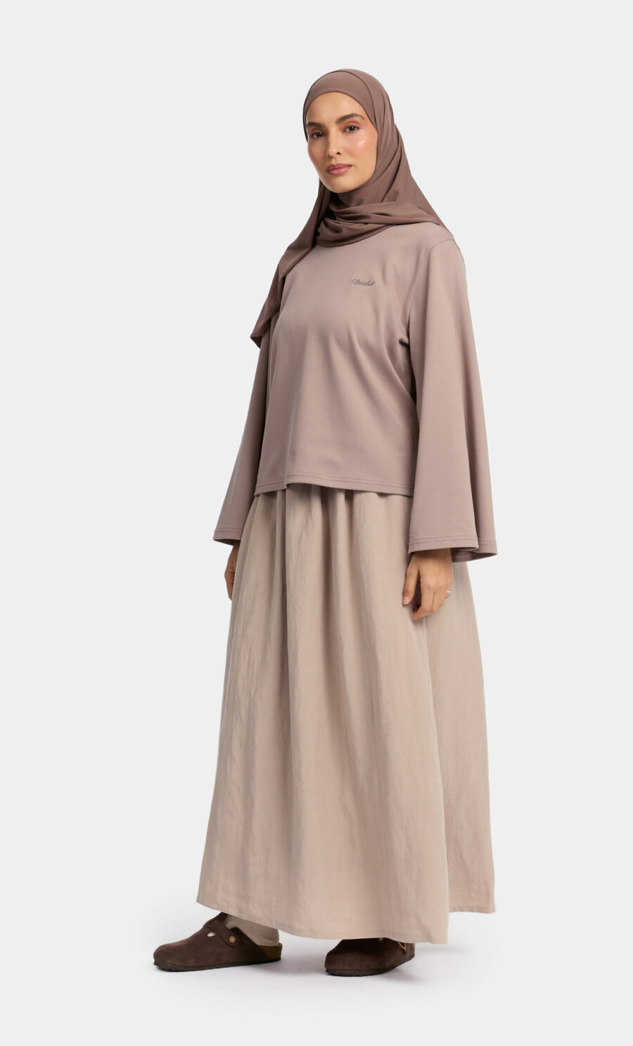 CROPPED LOOSE TOP - COFFEE, XS