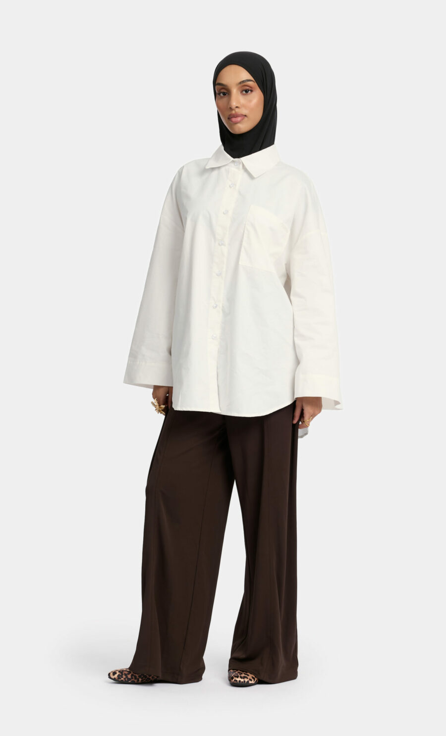 POPELINE BLOUSE - WHITE, XS