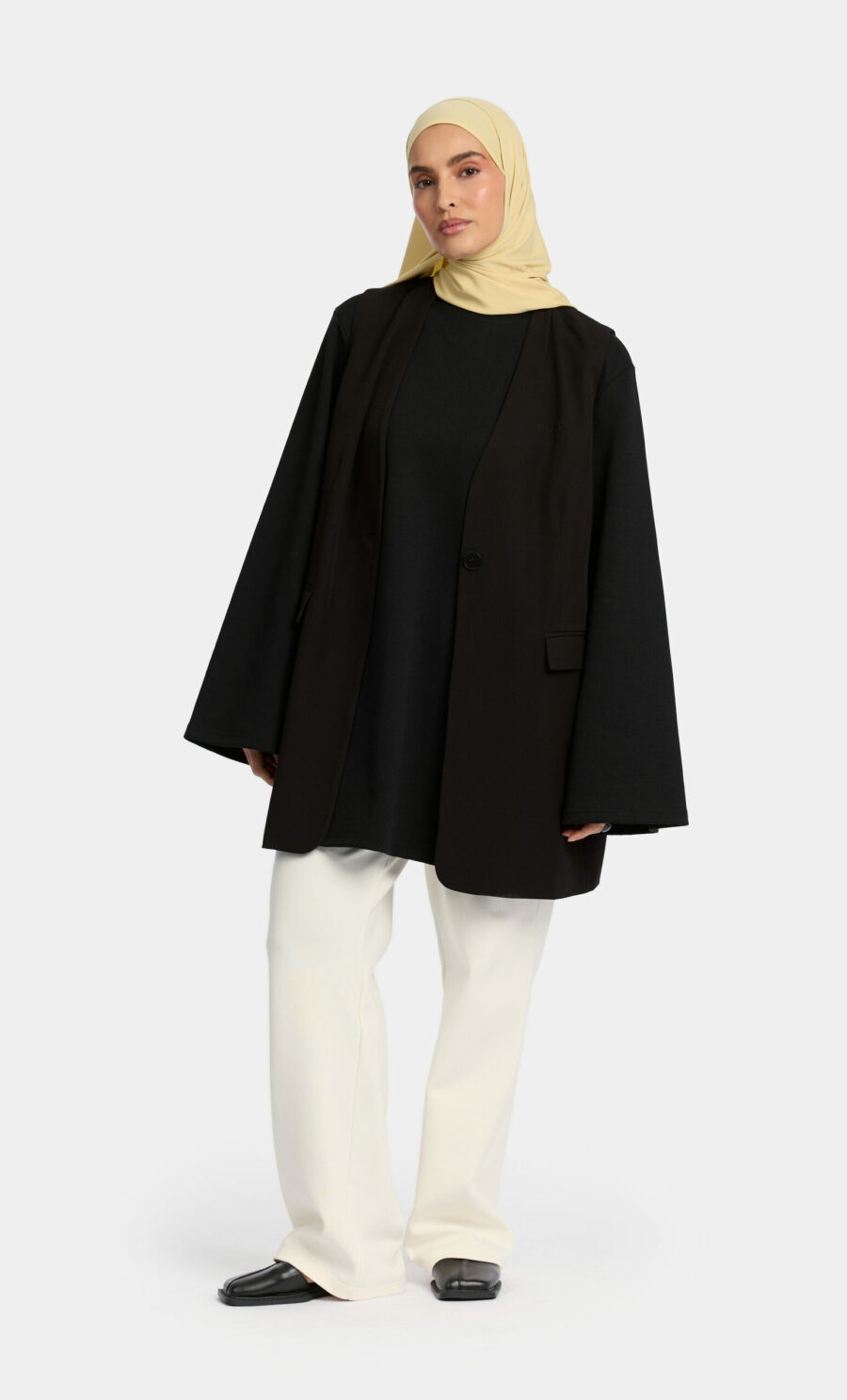 LOOSE FIT GILET - DEEP BLACK, XS