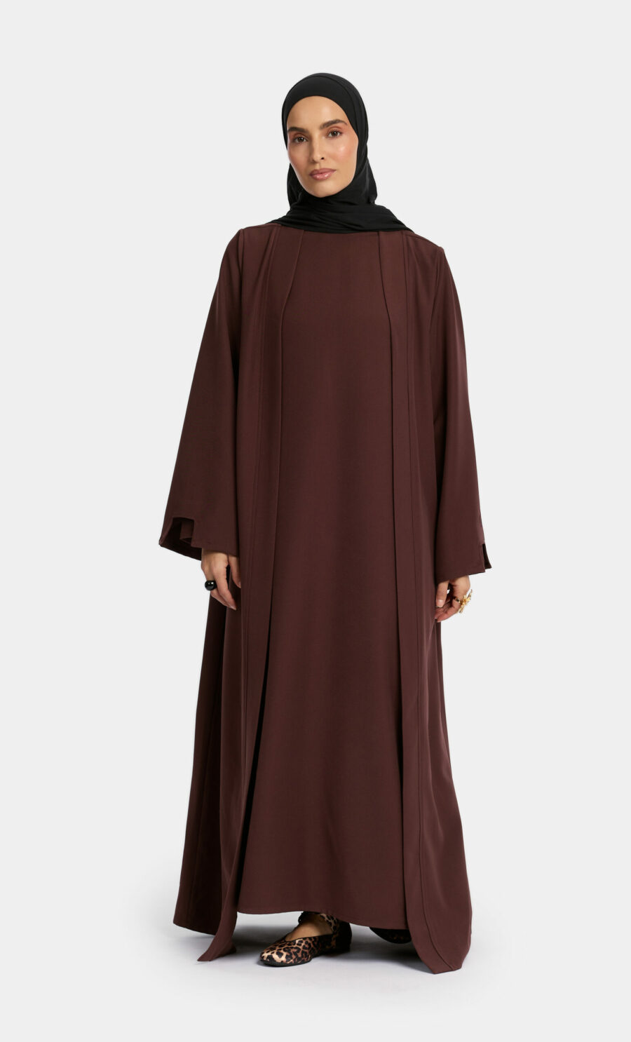 SOFT SKIN CUT ABAYA SET - MOCHA, XS