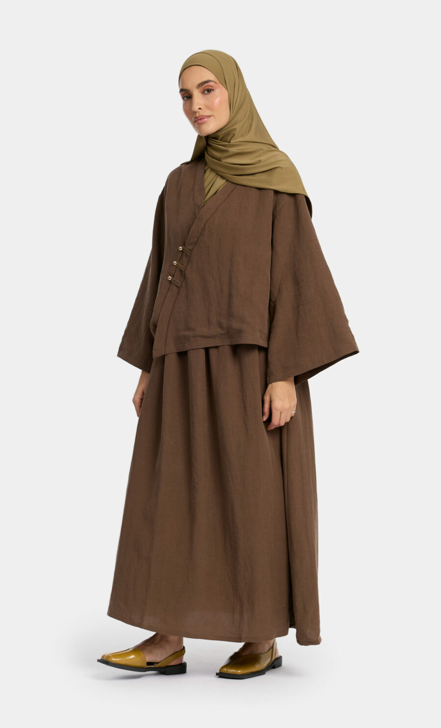 KIMONO SKIRT SET - MOCHA, S