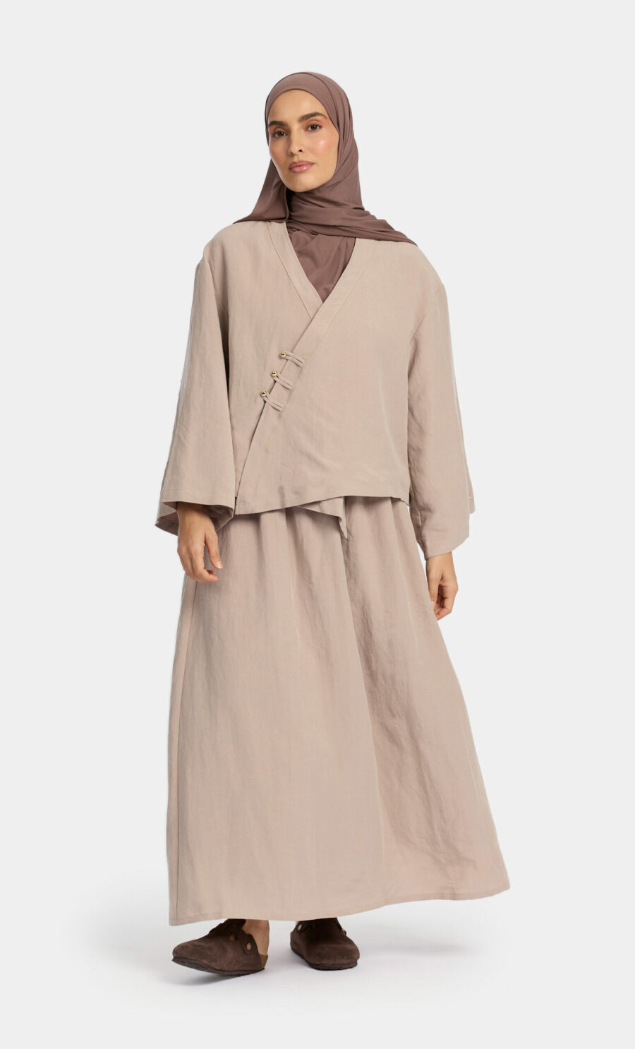 KIMONO SKIRT SET - ASHBROWN, S