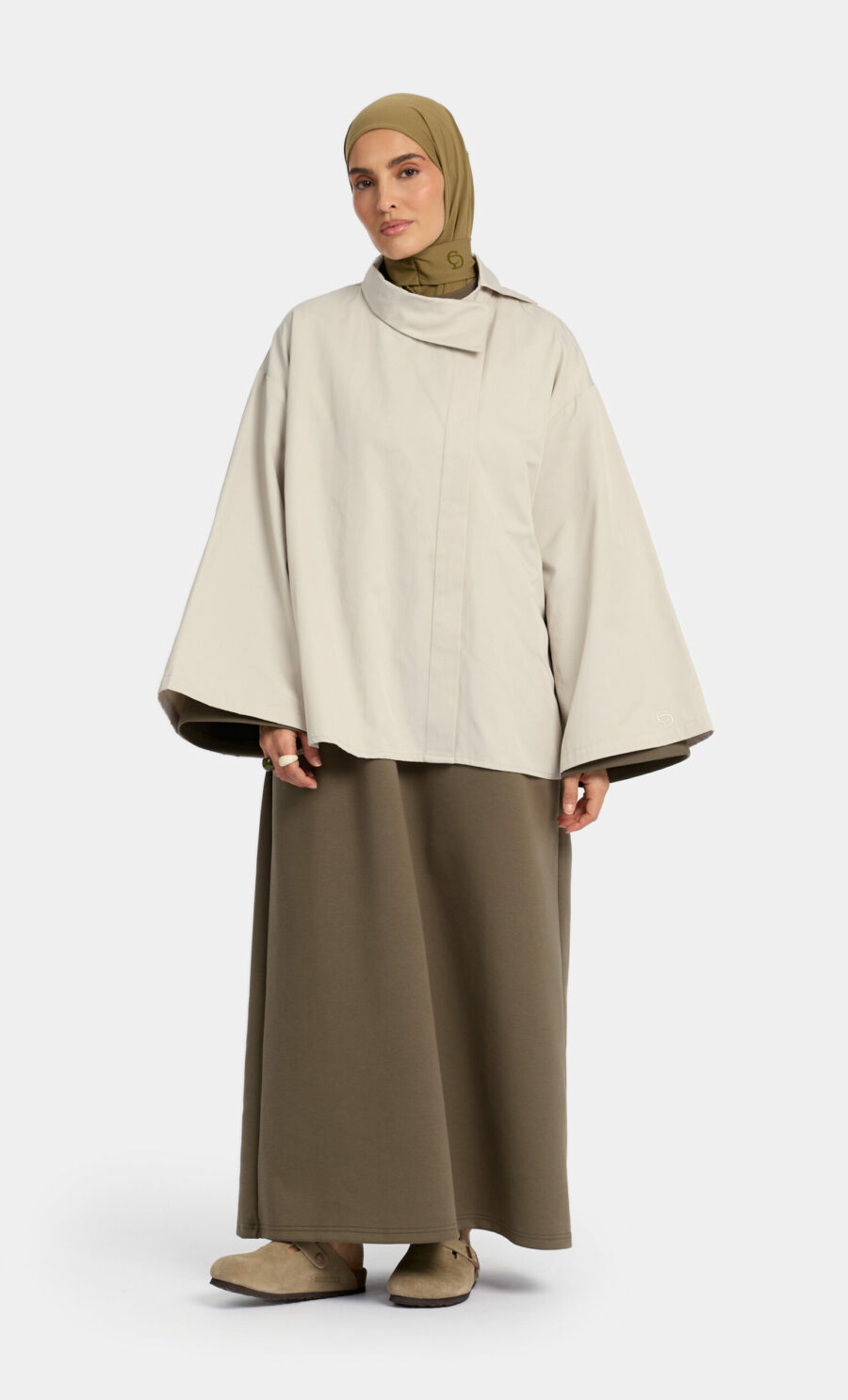 BOXY TRENCH COAT - MUSHROOM, M