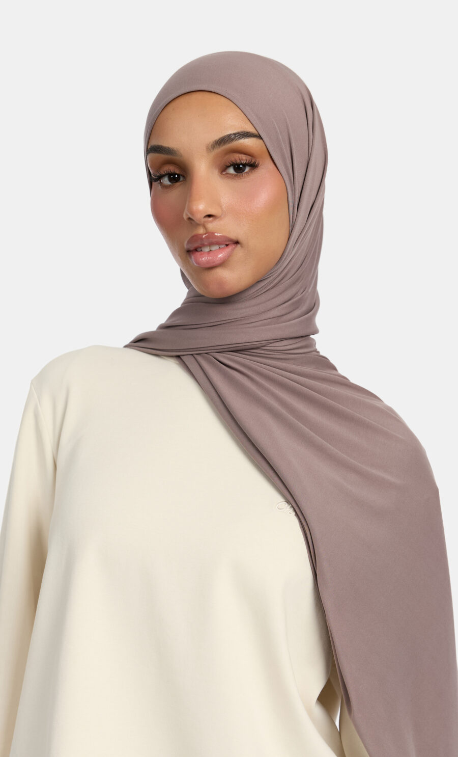 BREATHABLE JERSEY SCARF - ASHBROWN