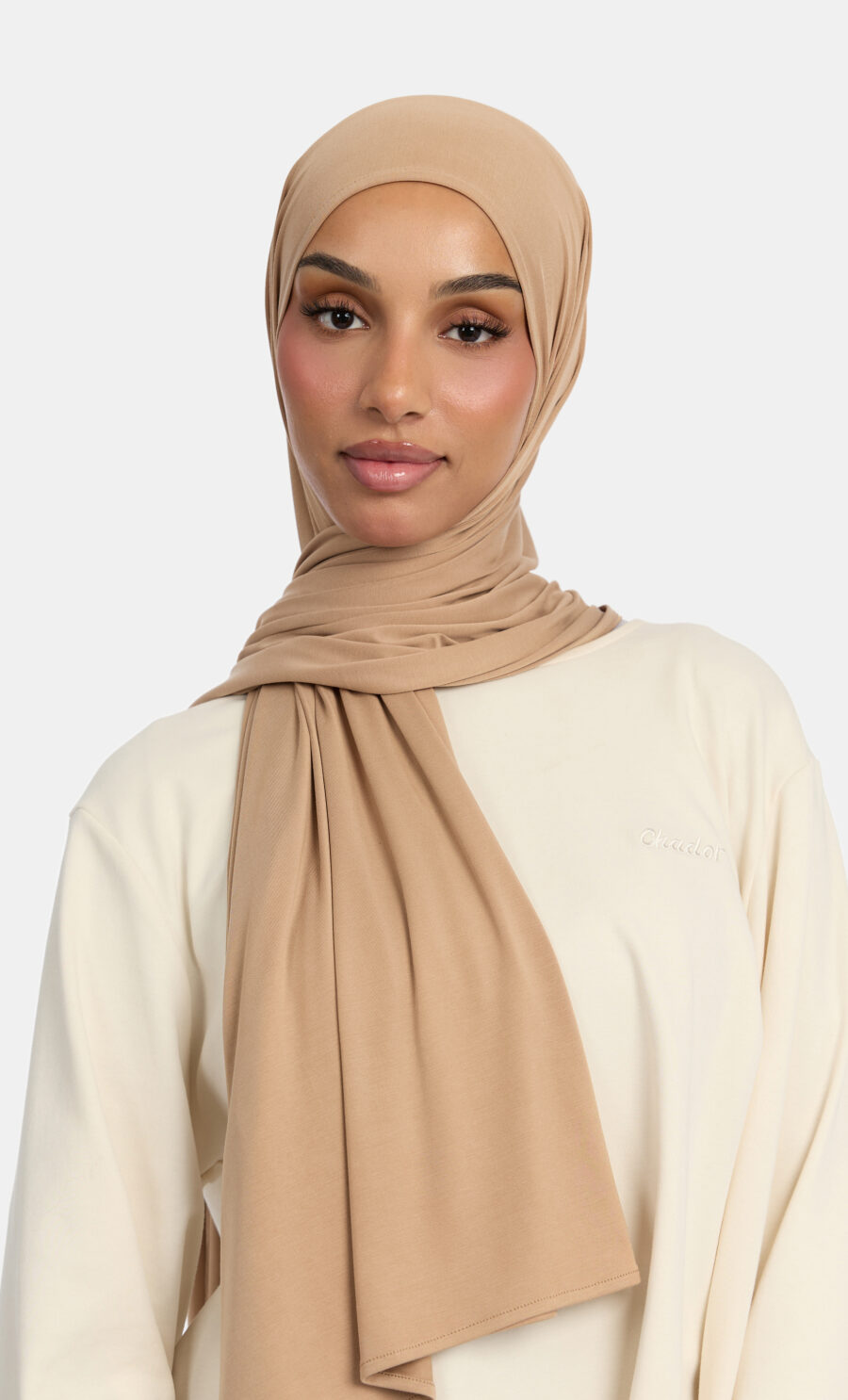 BREATHABLE JERSEY SCARF - BEIGE
