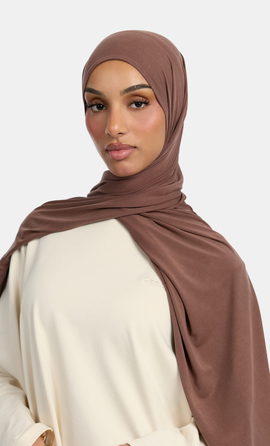 BREATHABLE JERSEY SCARF - CHOCOLATE BROWN