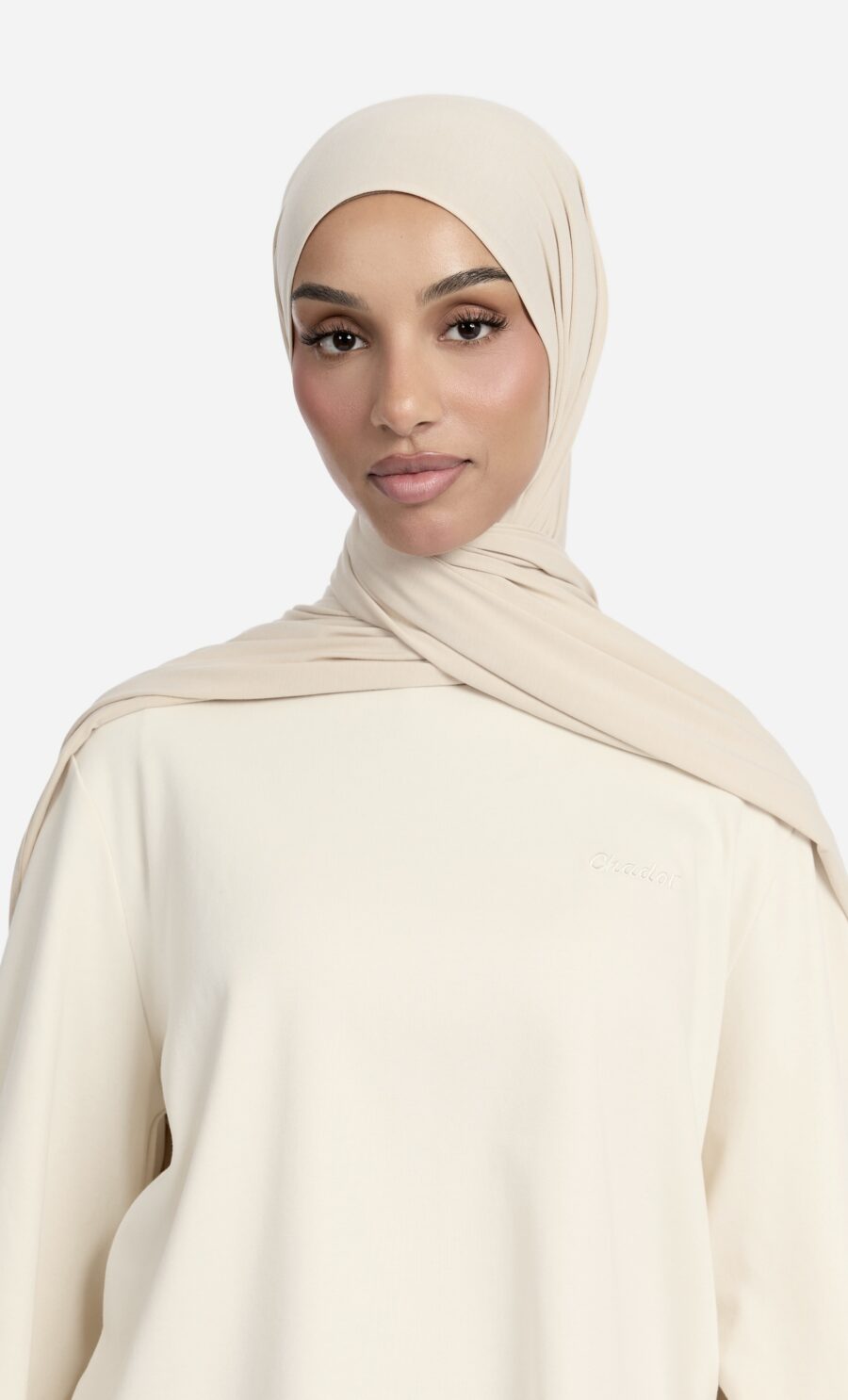 BREATHABLE JERSEY SCARF - LIGHT CREAM