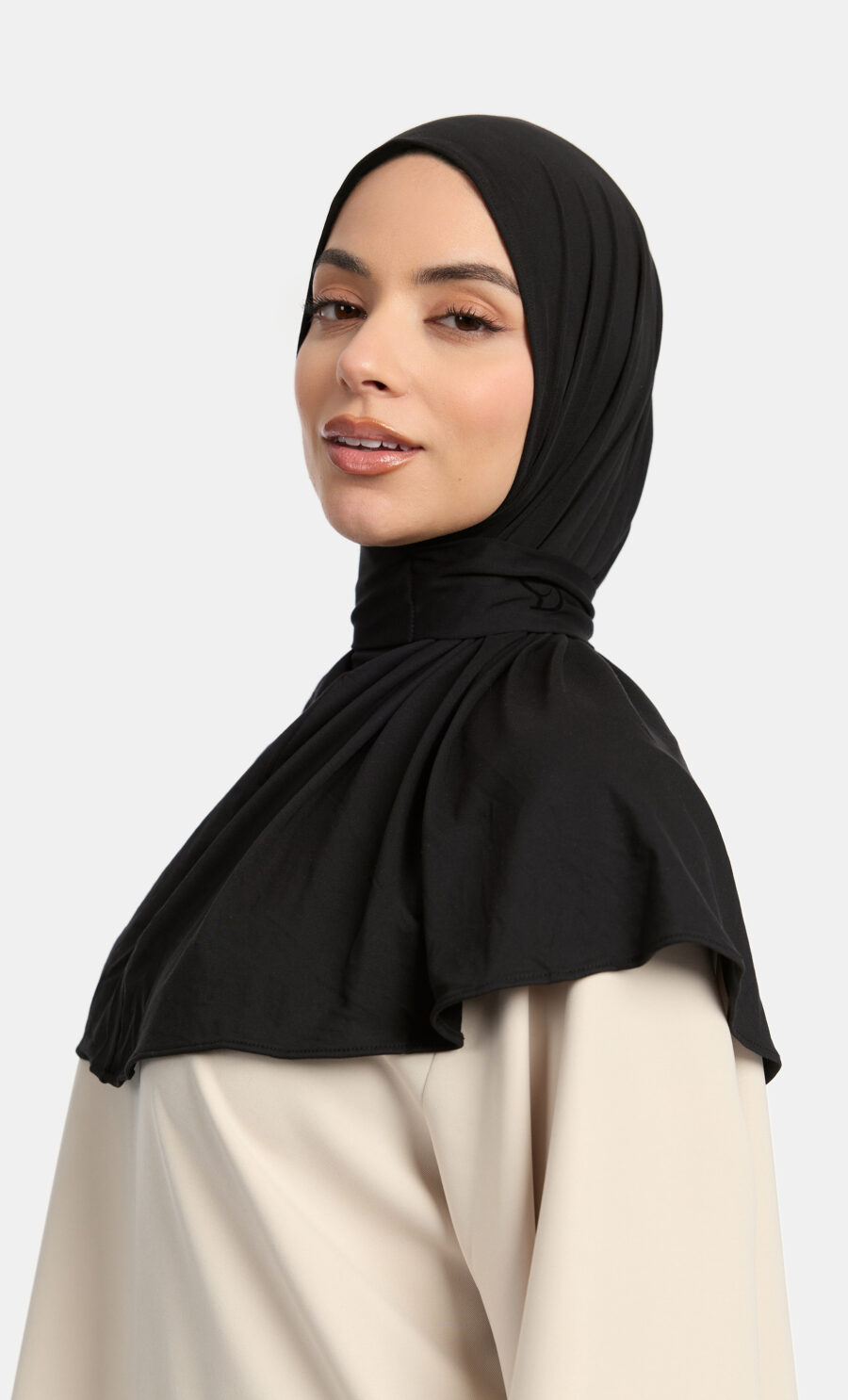 BREATHABLE PULL TIE HIJAB - BLACK