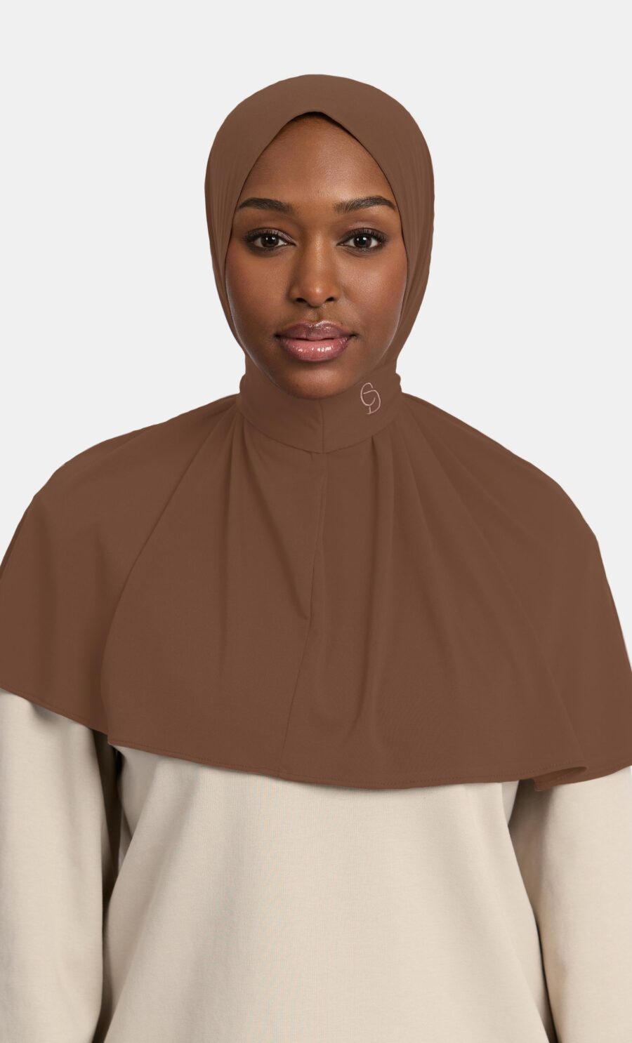 PREMIUM JERSEY PULL TIE HIJAB - BROWNAUBERGINE