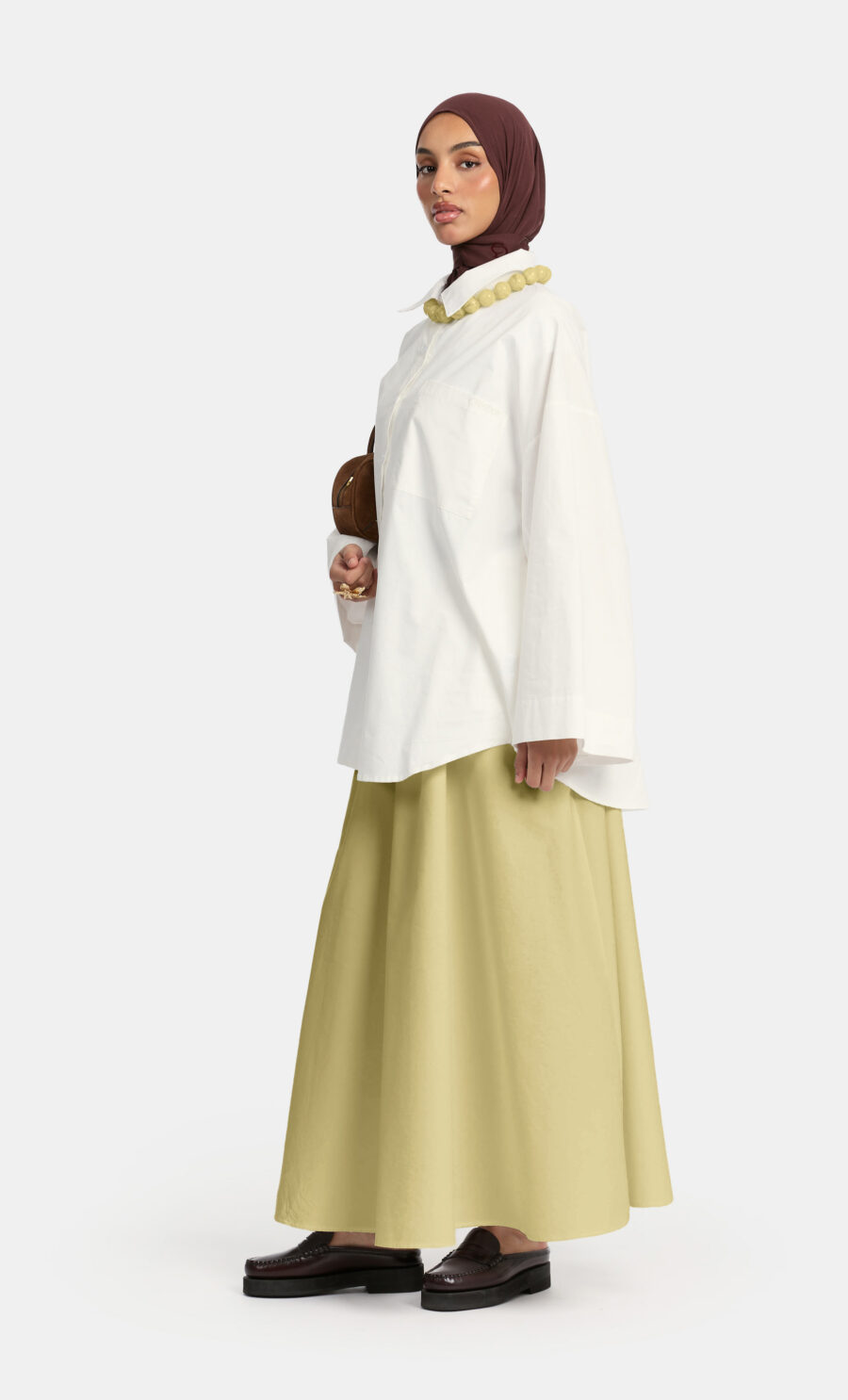 GATHERED MAXI SKIRT - BUTTER YELLOW, XL