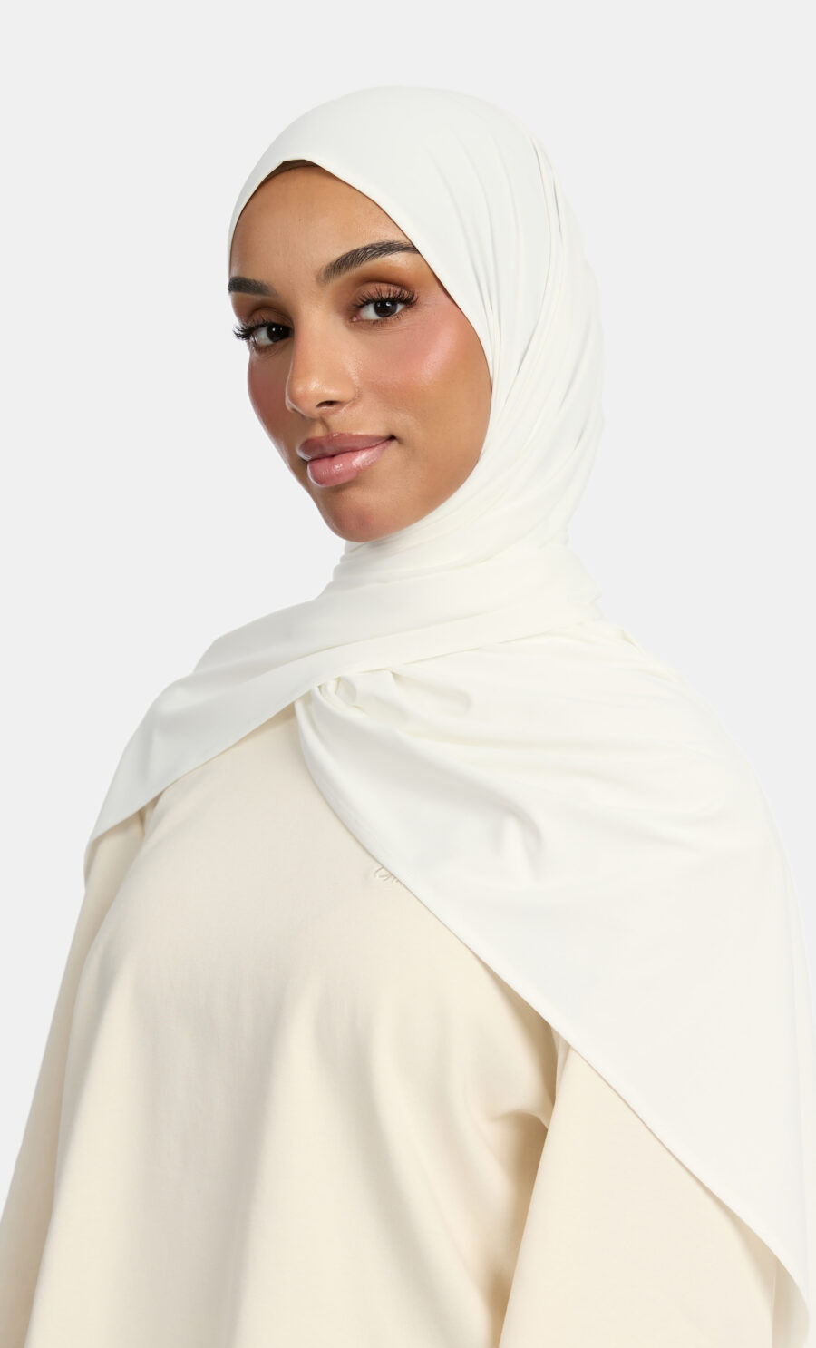 FLUID JERSEY SCARF - ICE WHITE