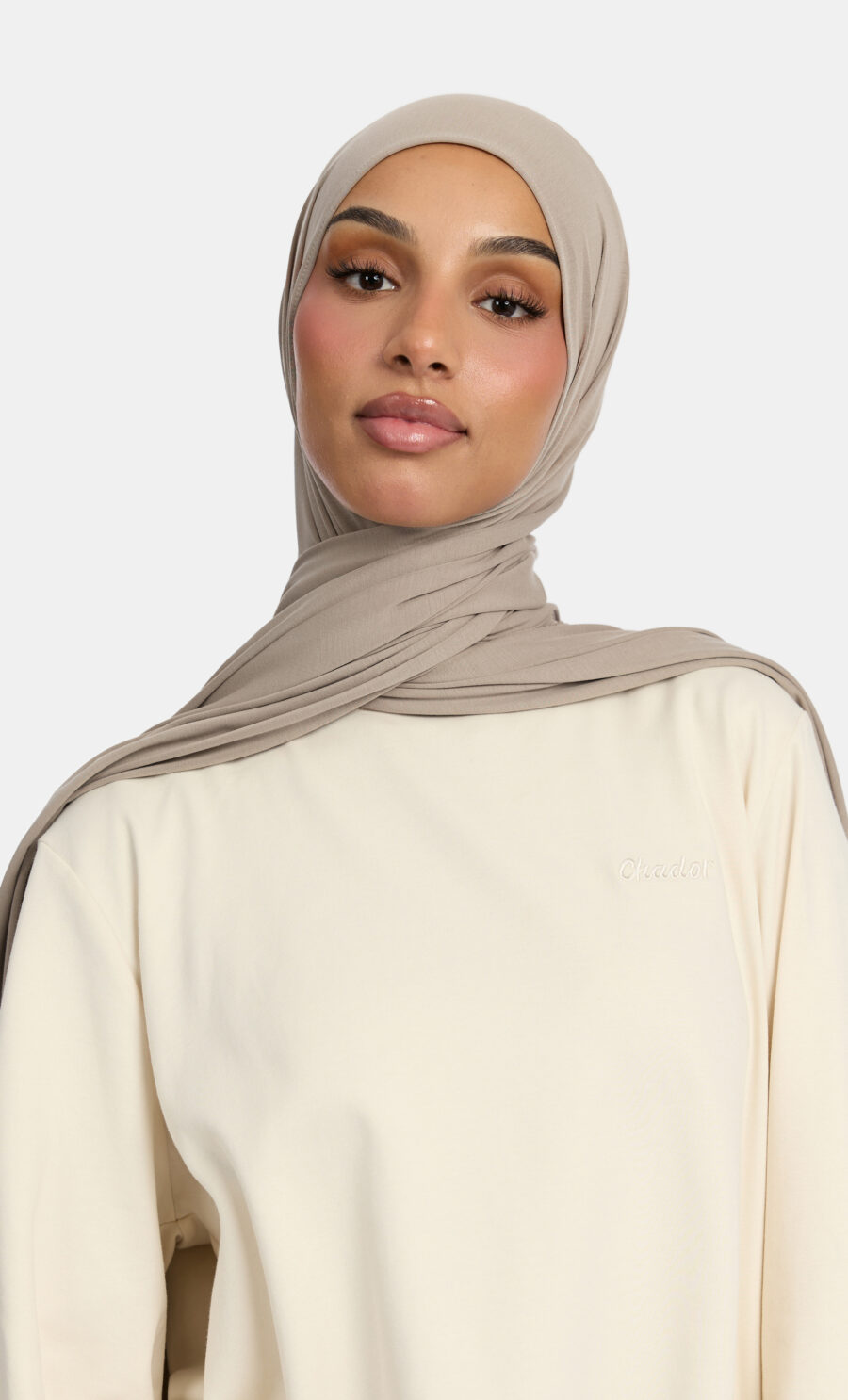 FLUID JERSEY SCARF - STONE BROWN