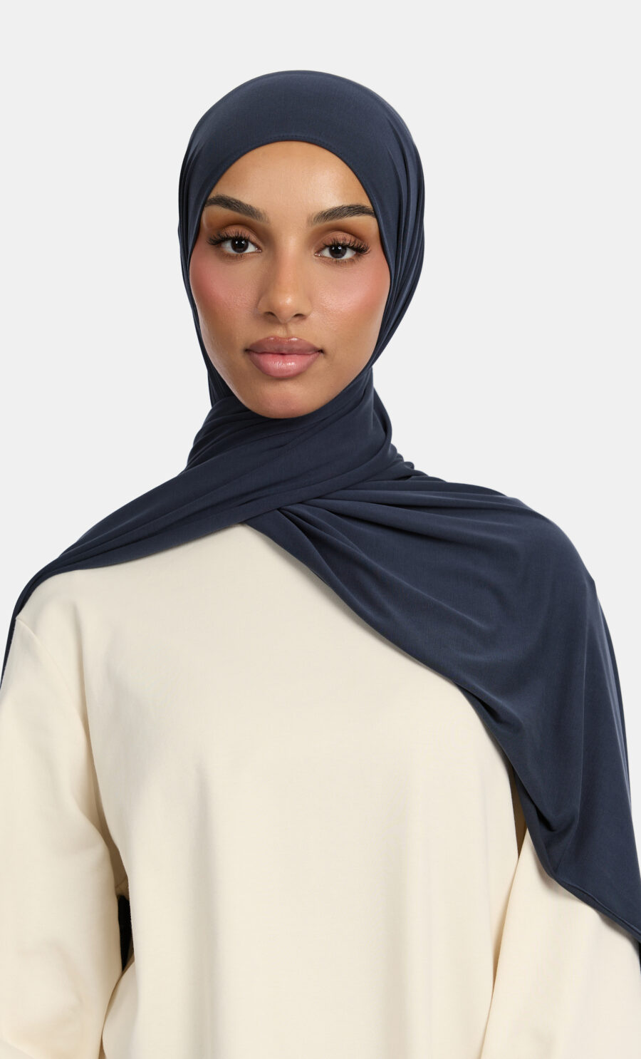 FLUID JERSEY SCARF - NAVY