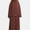 LIGHTWEIGHT ABAYA SET-DARK BROWN