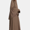 STRUCTURED ABAYA SET-ASHBROWN