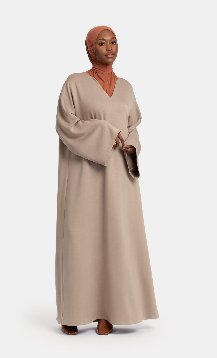 SOFT COMFORT DRESS - STONE TAUPE, 135 CM