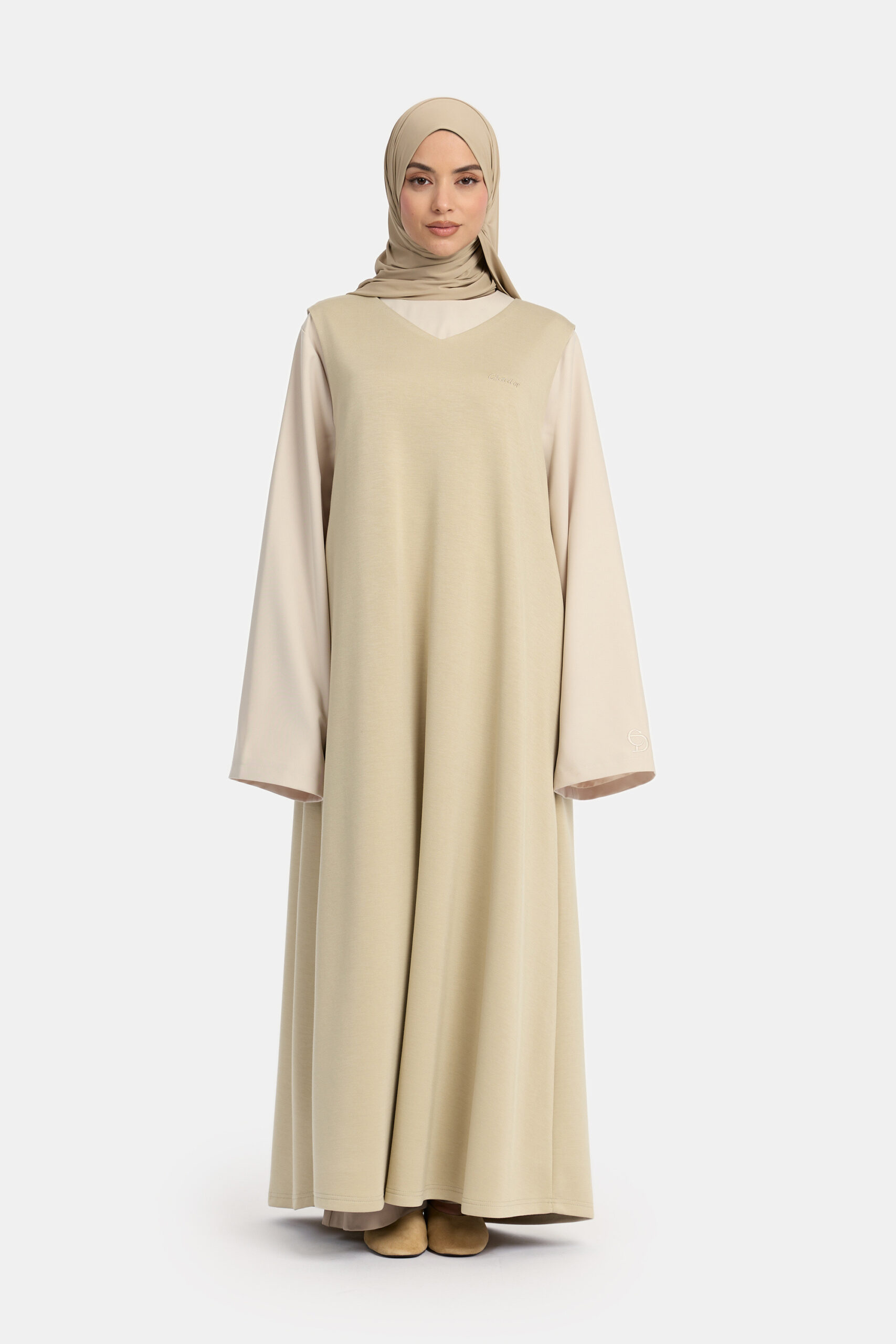 SOFT GILET DRESS-SAGE