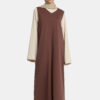 SOFT GILET DRESS-COFFEE