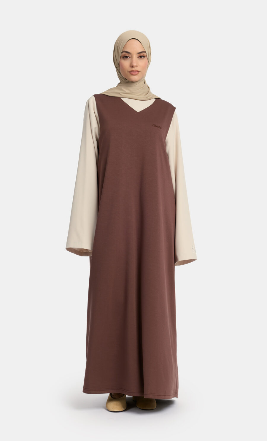 SOFT GILET DRESS - COFFEE, 135 CM