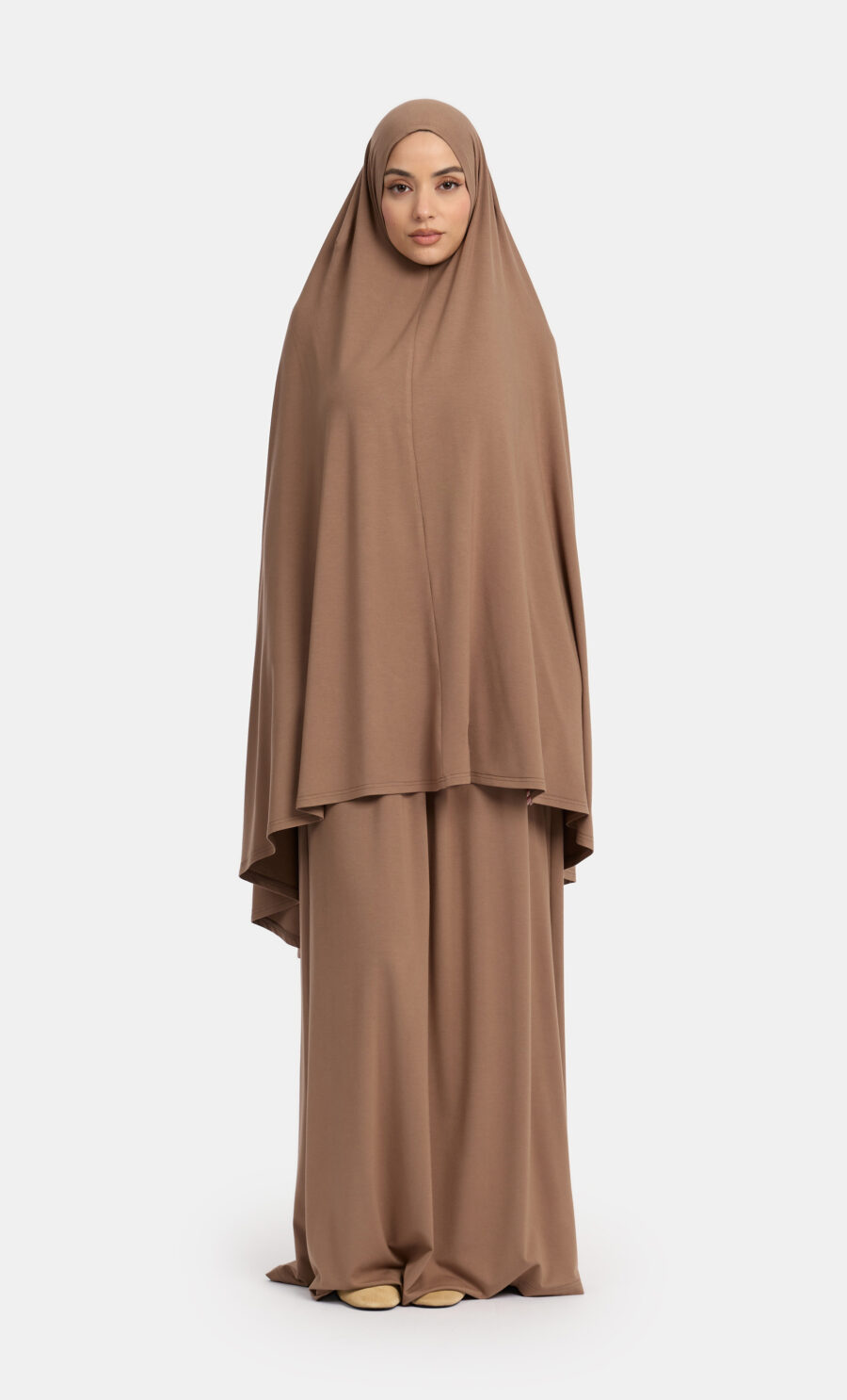 SOFT RAYON KHIMAAR SET - ASHBROWN