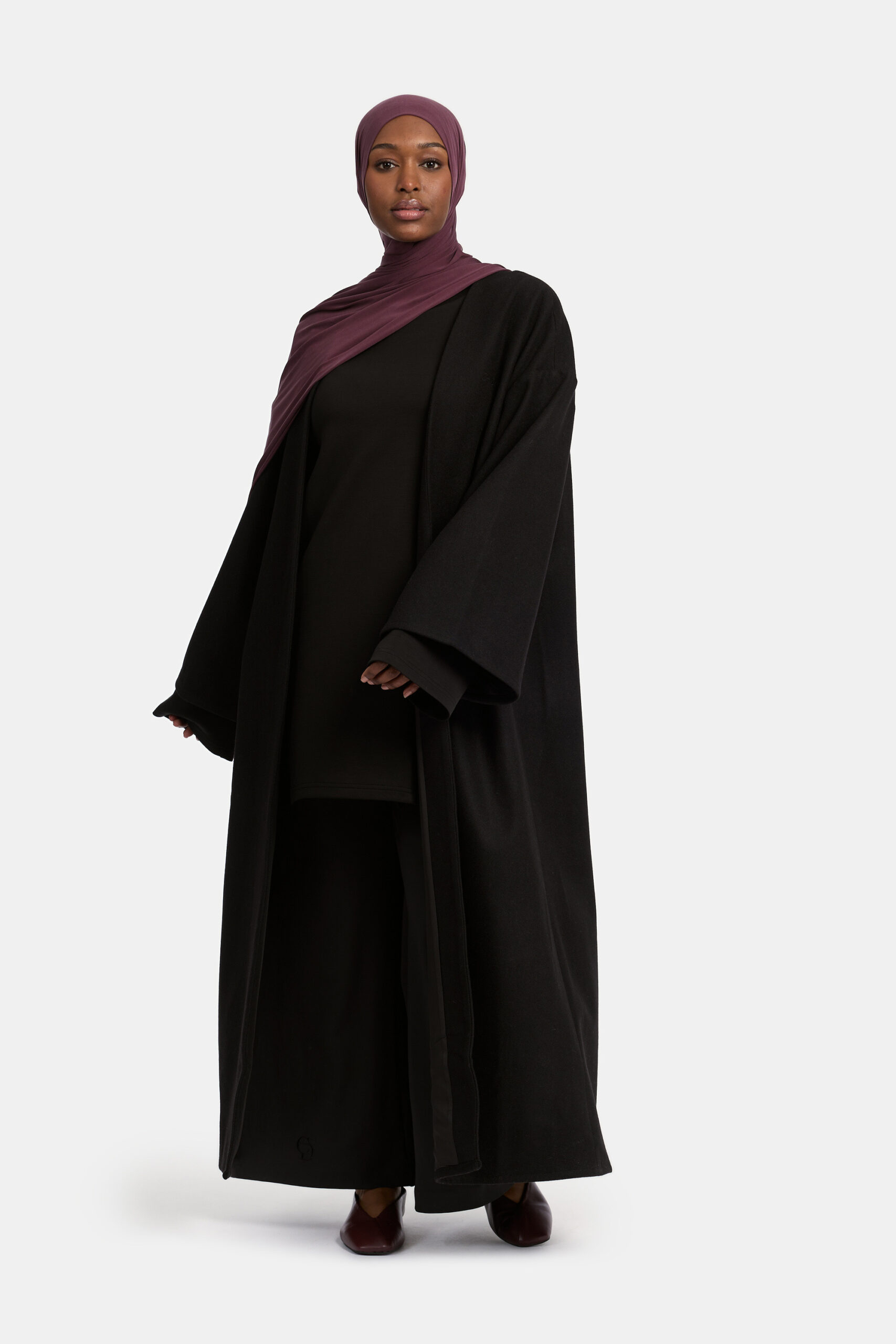 SOFT WOOL COAT-BLACK