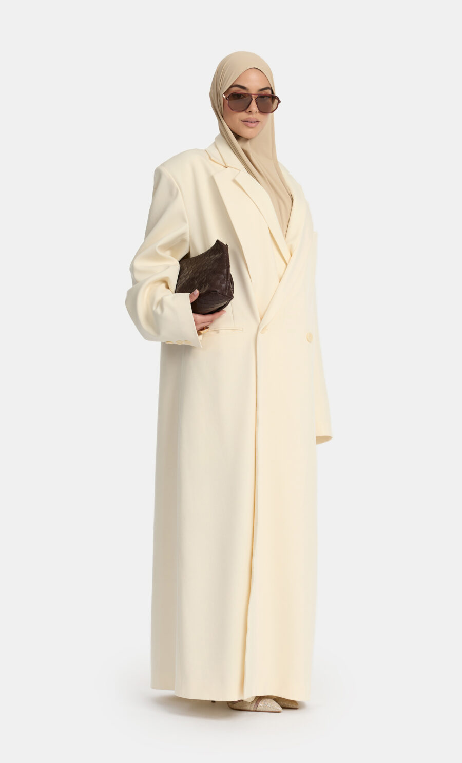 TAILORED BLAZER COAT - CREAM, S