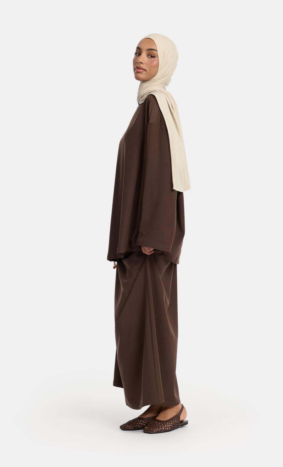 ESSENTIAL SKIRT SET - BROWN, S