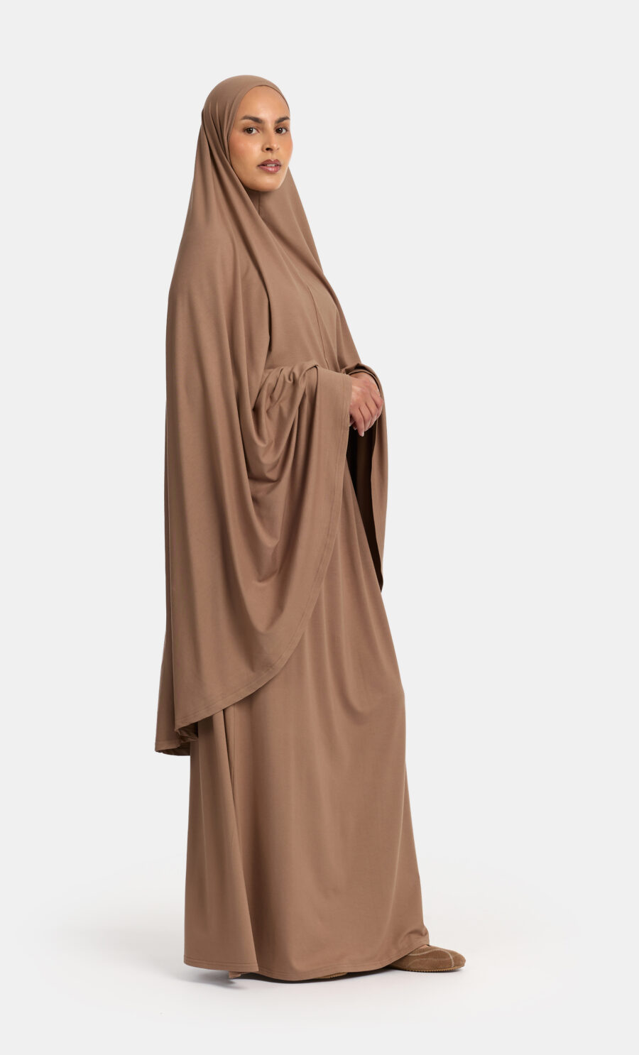 SOFT RAYON KHIMAAR SET - ASHBROWN