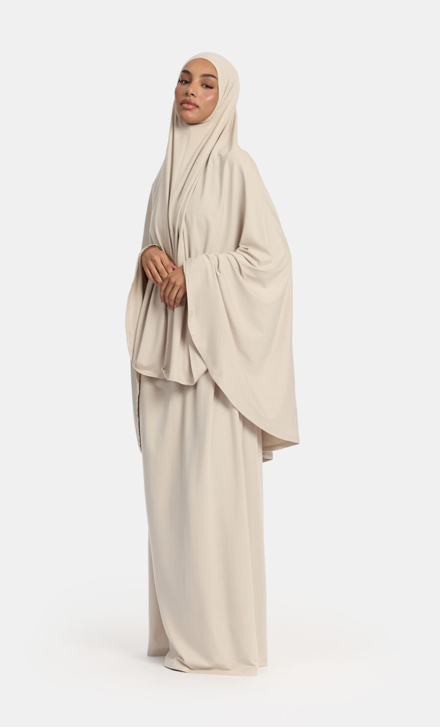SOFT RAYON KHIMAAR SET - STONE