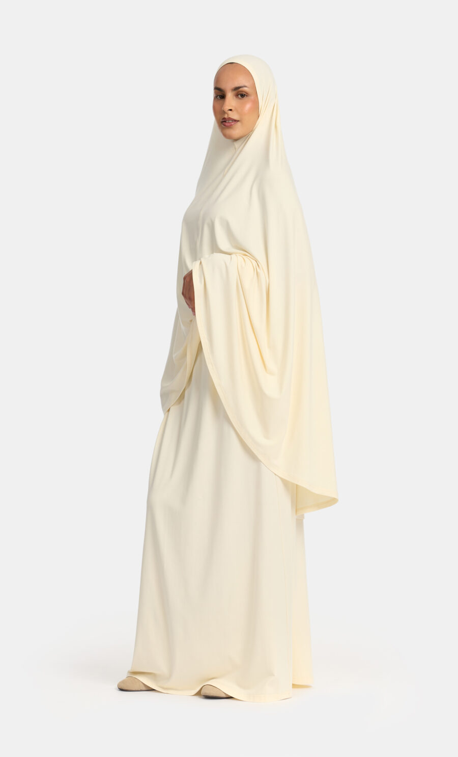SOFT RAYON KHIMAAR SET - VANILLA