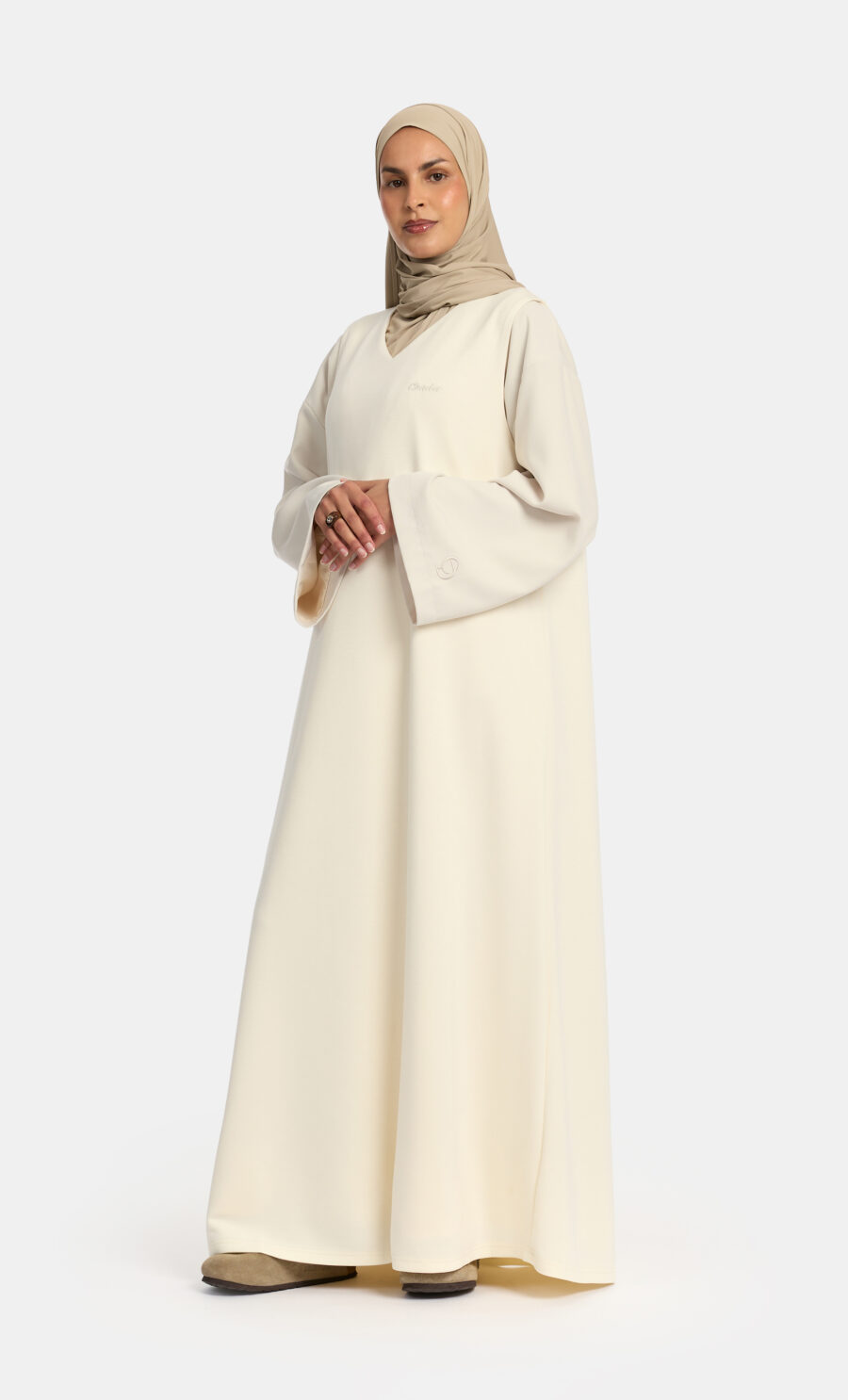 SOFT GILET DRESS - OFF-WHITE, 135 CM
