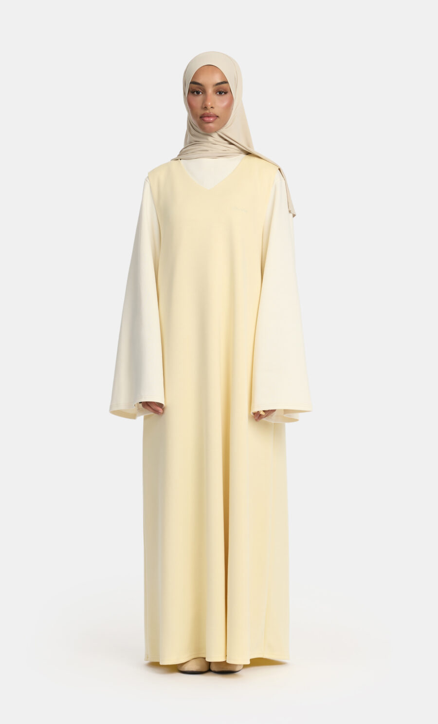 SOFT GILET DRESS - BUTTER YELLOW, 145 CM