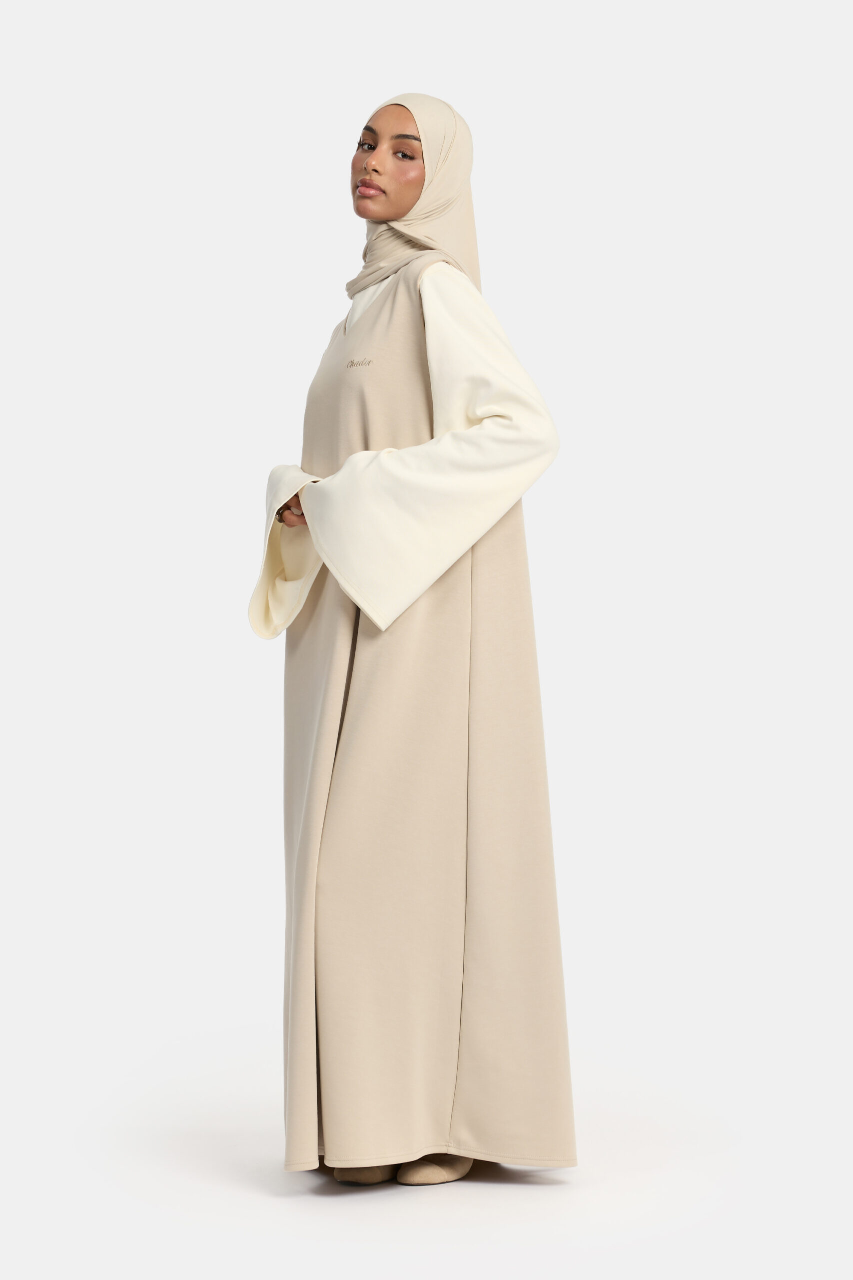 SOFT GILET DRESS - IVORY