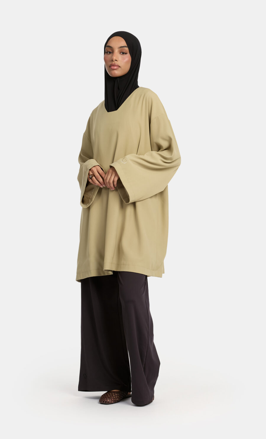 ESSENTIAL CUFF TOP - OLIVE GREEN, S
