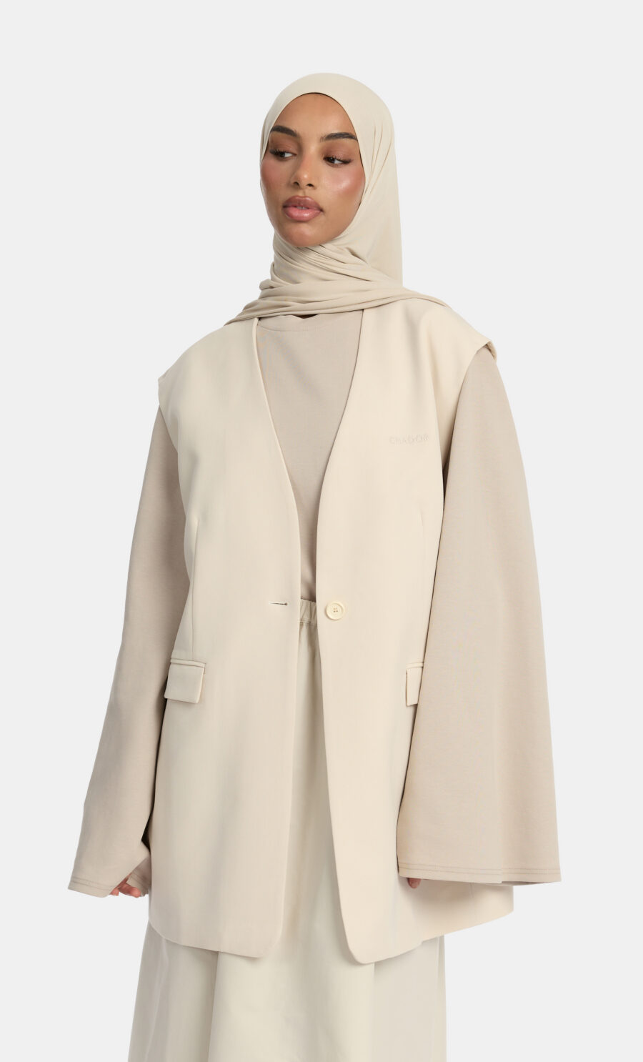 TAILORED GILET - LIGHT CREAM, S
