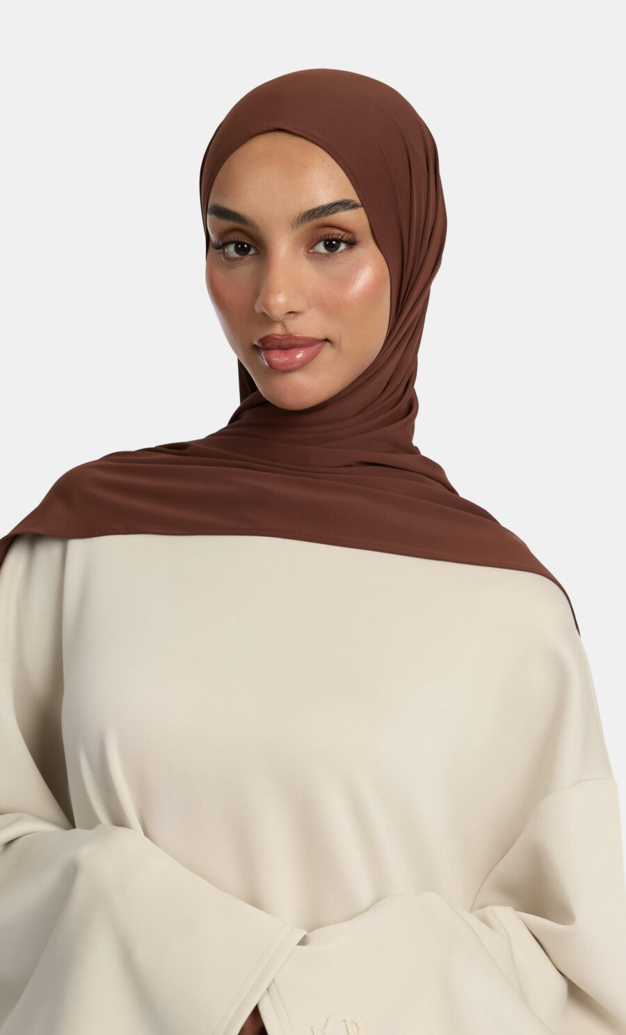 FLUID JERSEY SCARF - AMBER BROWN